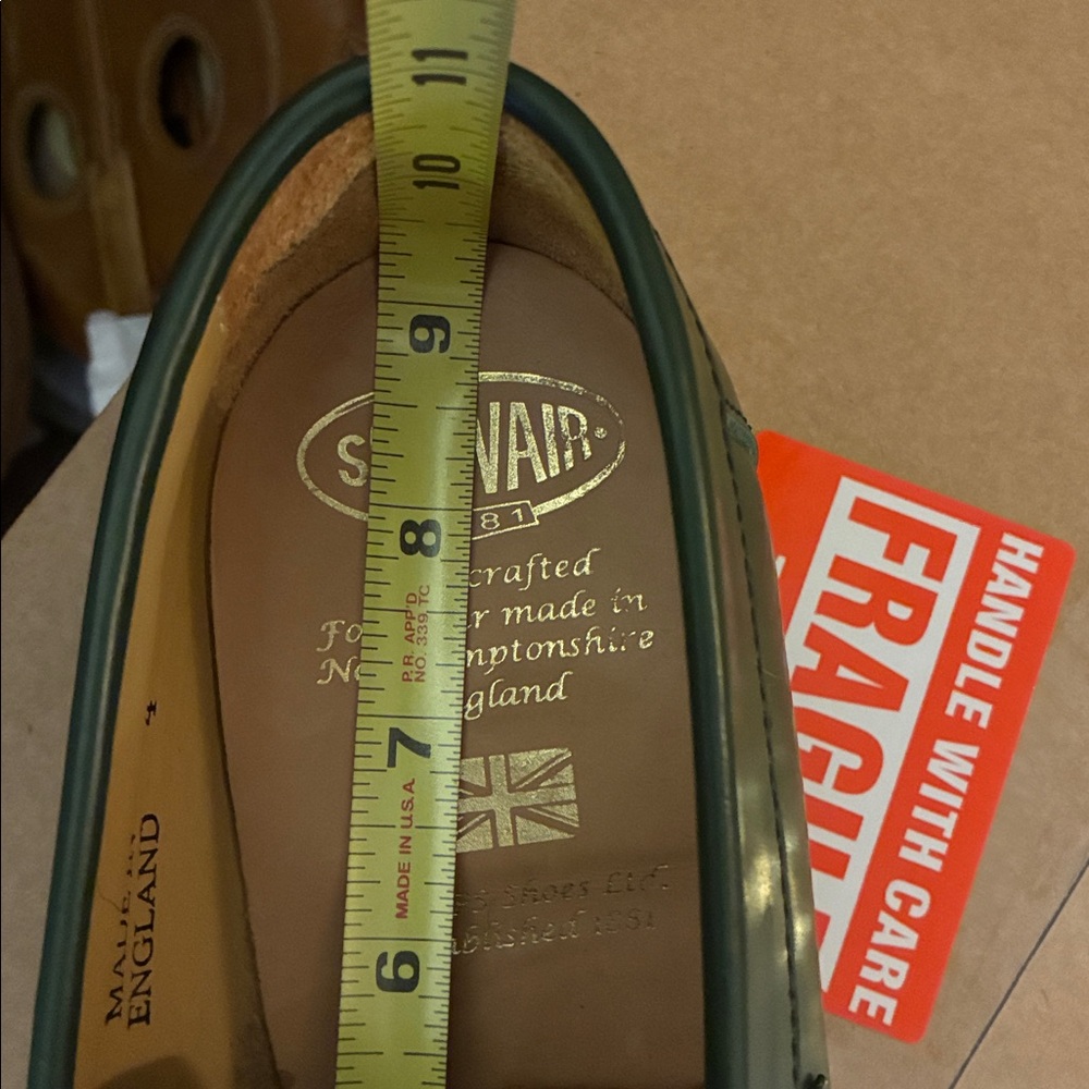 Solovair Green Hi-Shine Tassel Loafers Made in England US 6.5 UK 4 MIE New $200 - Picture 12 of 13